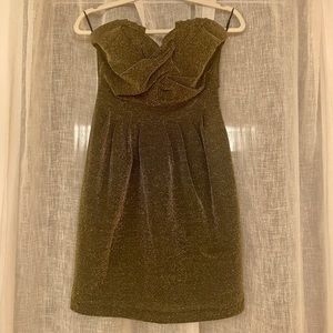 H&M Gold Glitzy Prom Cocktail Party Dress